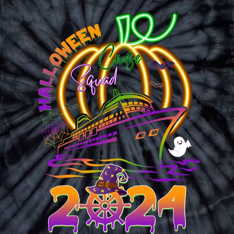 Halloween Cruise Squad 2024 Pumpkin Family Tie-Dye T-Shirt