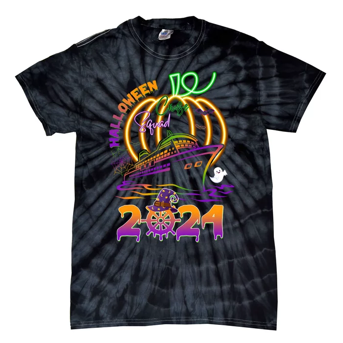 Halloween Cruise Squad 2024 Pumpkin Family Tie-Dye T-Shirt