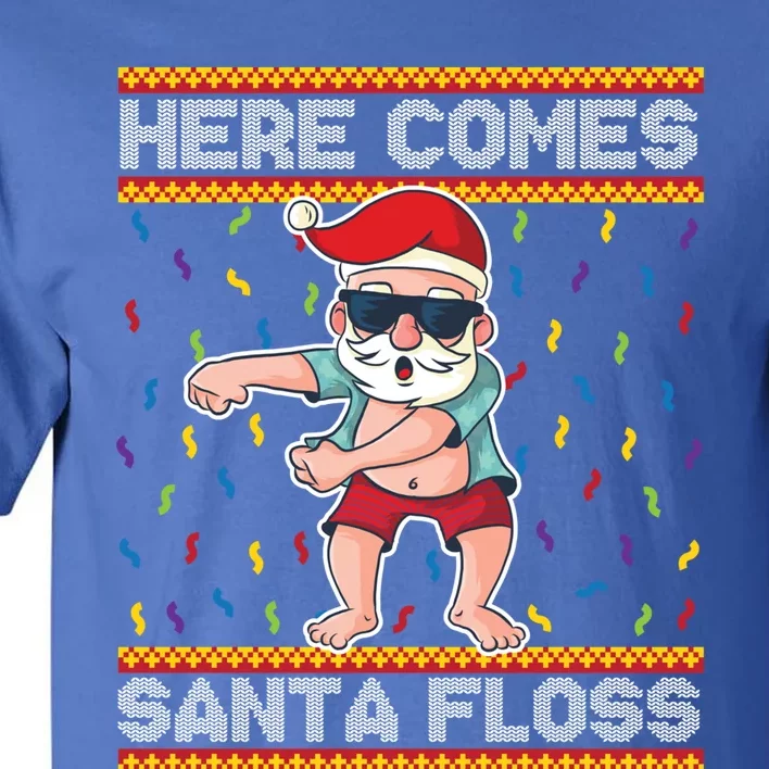 Here Comes Santa Floss Funny Christmas Santa Claus Flossing Gift Tall T-Shirt