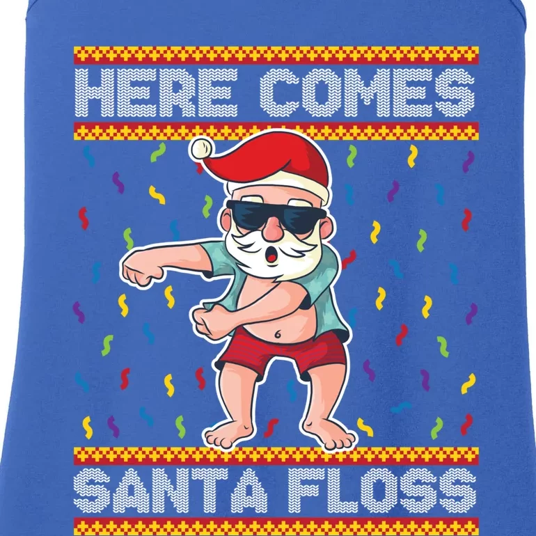 Here Comes Santa Floss Funny Christmas Santa Claus Flossing Gift Ladies Essential Tank