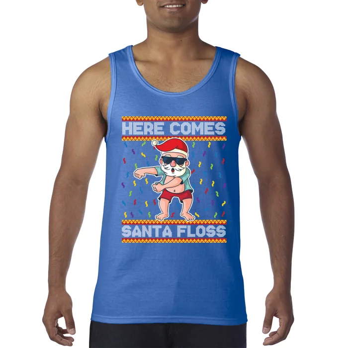 Here Comes Santa Floss Funny Christmas Santa Claus Flossing Gift Tank Top