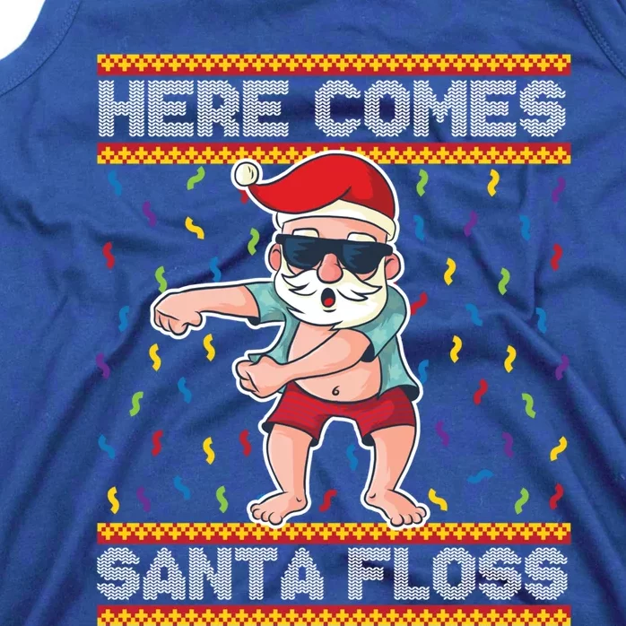 Here Comes Santa Floss Funny Christmas Santa Claus Flossing Gift Tank Top