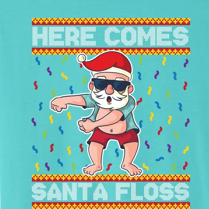 Here Comes Santa Floss Funny Christmas Santa Claus Flossing Gift ChromaSoft Performance T-Shirt