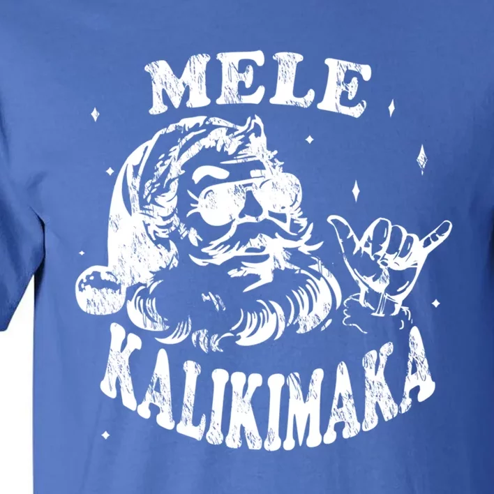 Hawaiian Christmas Santa Shaka Mele Kalikimaka Retro Hawaii Gift Tall T-Shirt