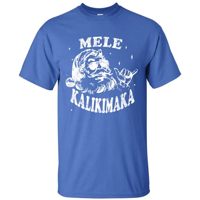 Hawaiian Christmas Santa Shaka Mele Kalikimaka Retro Hawaii Gift Tall T-Shirt