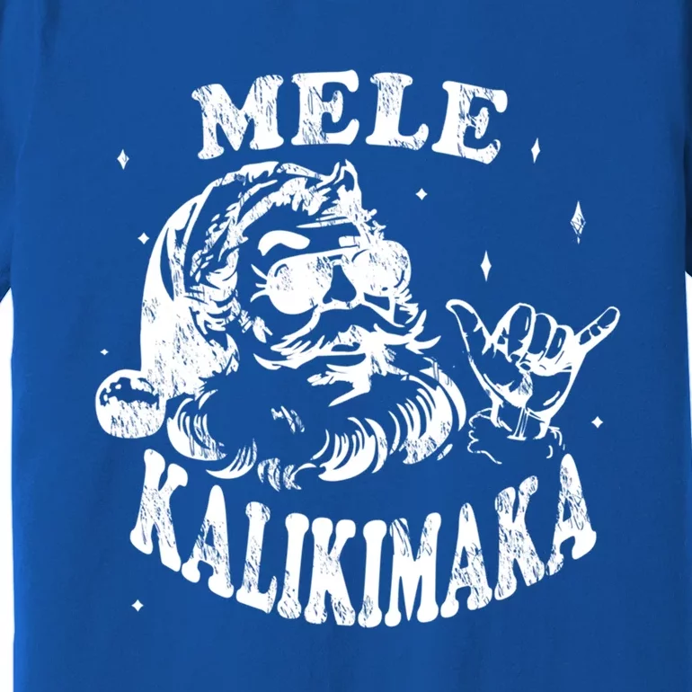 Hawaiian Christmas Santa Shaka Mele Kalikimaka Retro Hawaii Gift Premium T-Shirt