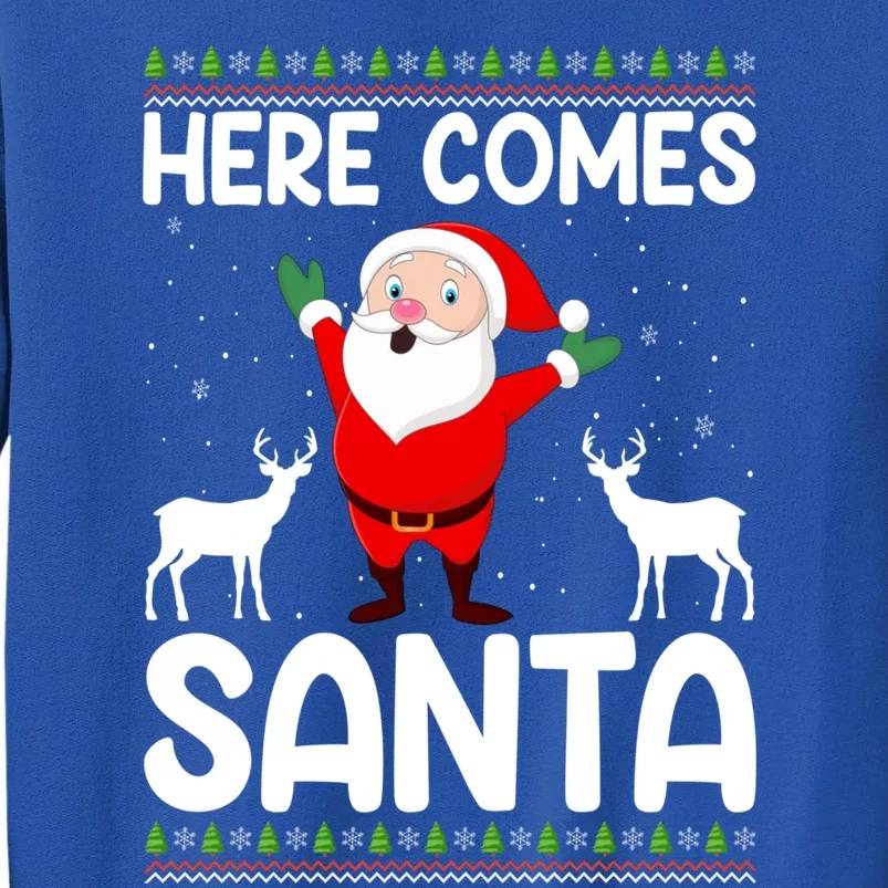 Here Comes Santa Funny Christmas Santa Hat Holiday Season Gift Tall Sweatshirt