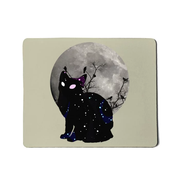 Halloween Cat Scary Black Cat Gothic Looking Halloween Cat Mousepad