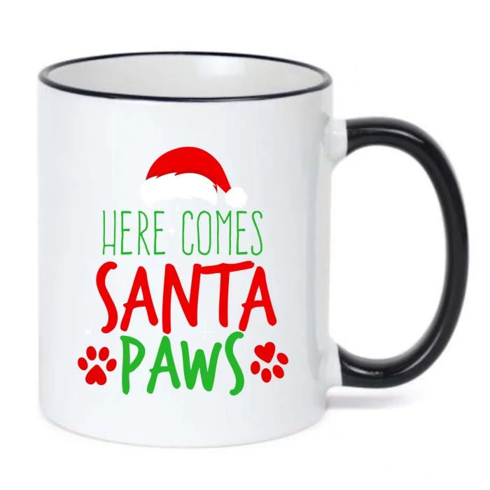 Here Comes Santa Paws Cute Christmas Black Color Changing Mug