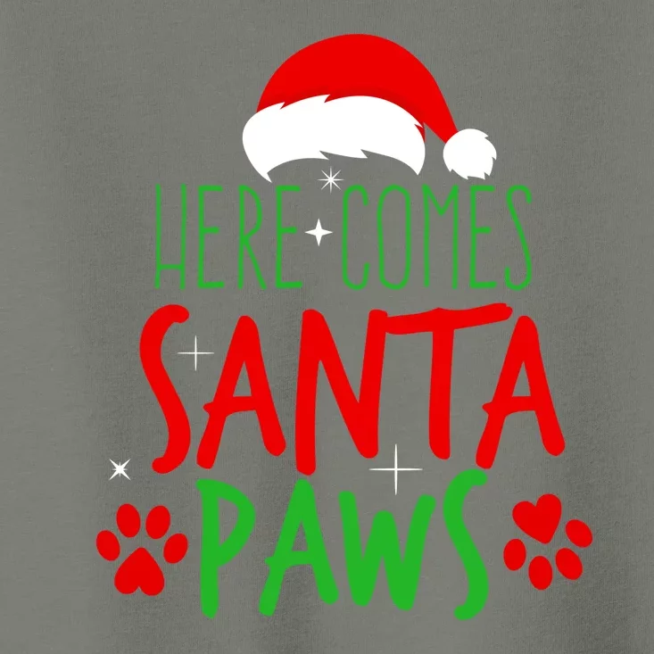 Here Comes Santa Paws Cute Christmas Toddler T-Shirt