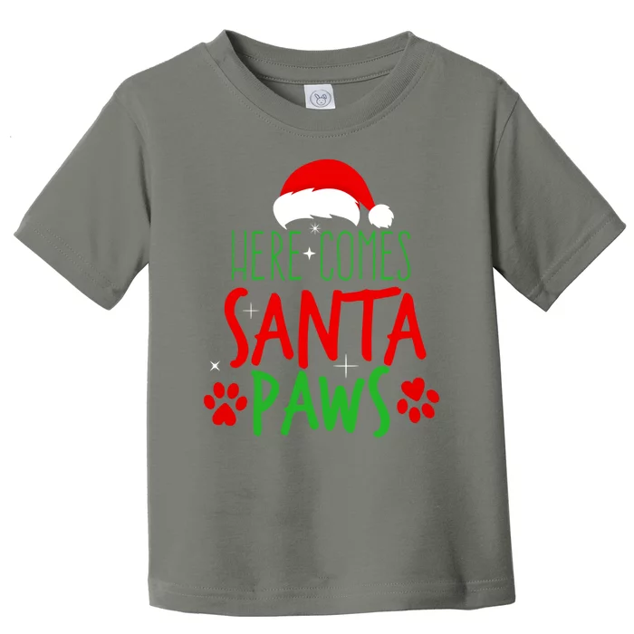 Here Comes Santa Paws Cute Christmas Toddler T-Shirt