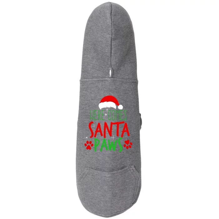 Here Comes Santa Paws Cute Christmas Doggie 3-End Fleece Hoodie