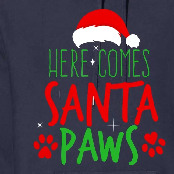 Here Comes Santa Paws Cute Christmas Premium Hoodie