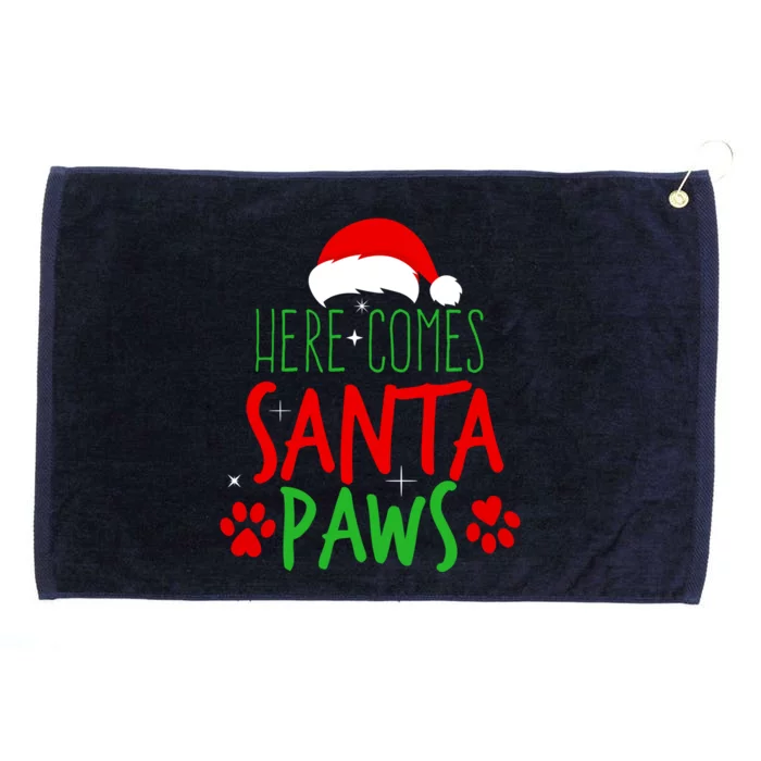 Here Comes Santa Paws Cute Christmas Grommeted Golf Towel