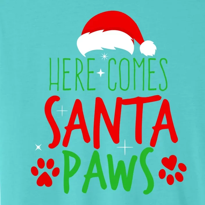 Here Comes Santa Paws Cute Christmas ChromaSoft Performance T-Shirt