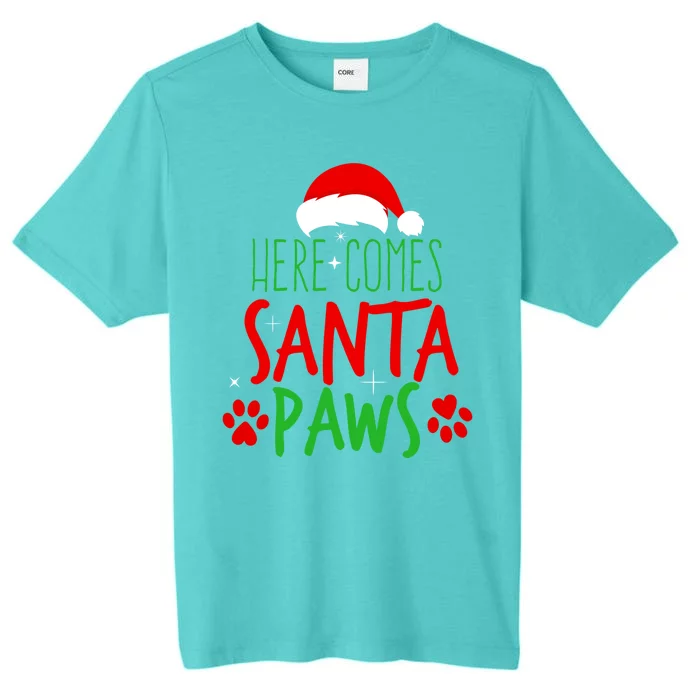 Here Comes Santa Paws Cute Christmas ChromaSoft Performance T-Shirt