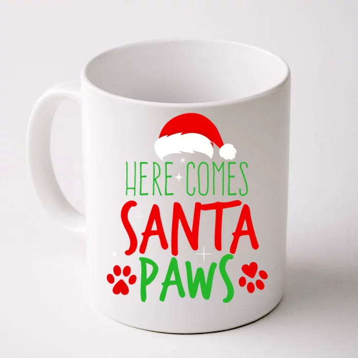 Here Comes Santa Paws Cute Christmas Front & Back Coffee Mug