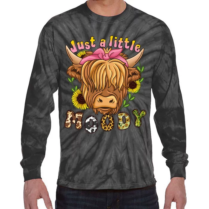 Highland Cow Scottish Highland Cow Tie-Dye Long Sleeve Shirt