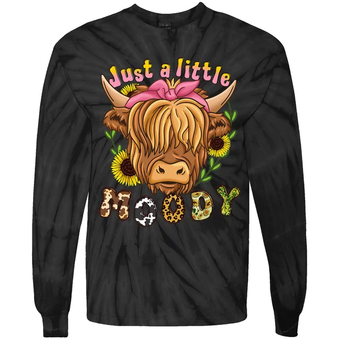 Highland Cow Scottish Highland Cow Tie-Dye Long Sleeve Shirt