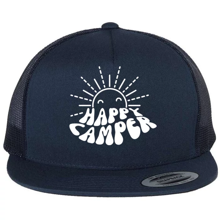 Happy Camper Sunrise Flat Bill Trucker Hat