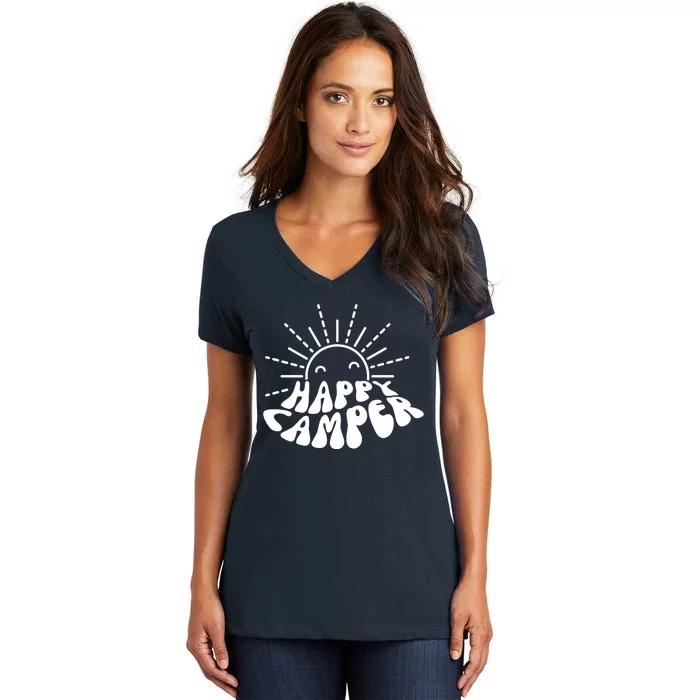 Happy Camper Sunrise Women's V-Neck T-Shirt