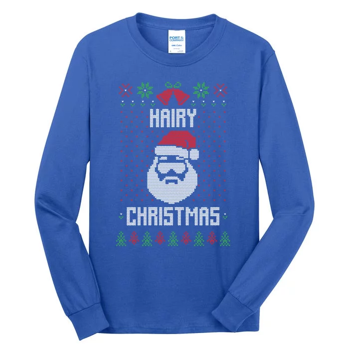 Hairy Christmas Santa Claus Funny Xmas Ugly Sweater Cool Gift Tall Long Sleeve T-Shirt