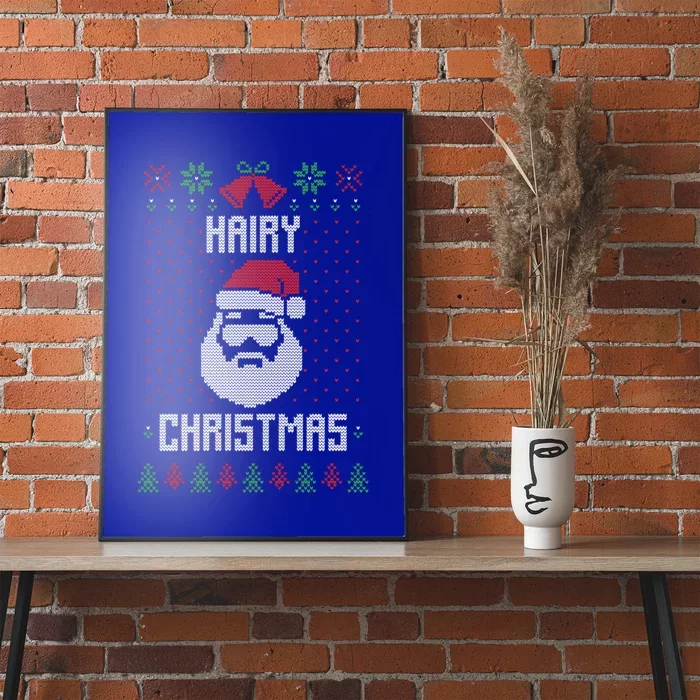 Hairy Christmas Santa Claus Funny Xmas Ugly Sweater Cool Gift Poster