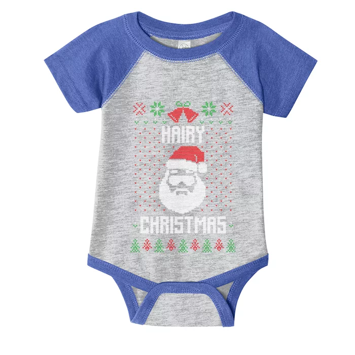 Hairy Christmas Santa Claus Funny Xmas Ugly Sweater Cool Gift Infant Baby Jersey Bodysuit