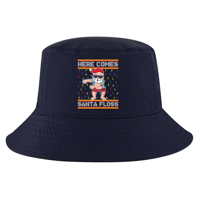 Here Comes Santa Floss Funny Christmas Santa Claus Flossing Great Gift Cool Comfort Performance Bucket Hat