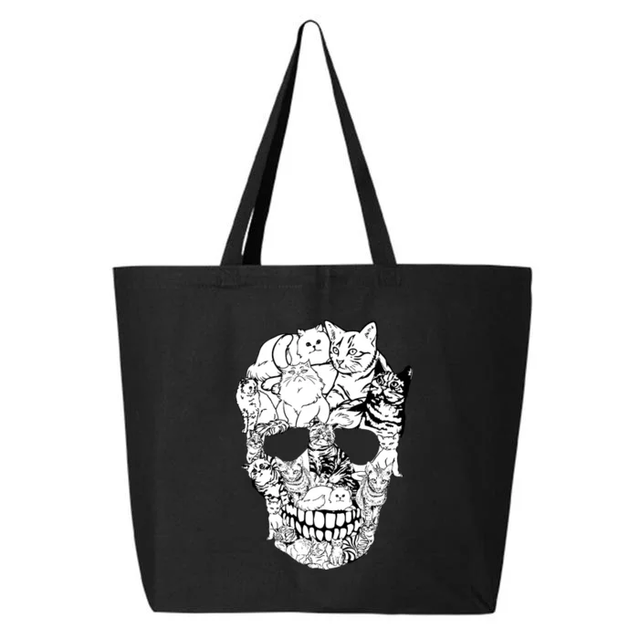 Halloween Cat Skull Kitty Skeleton Costume Skull Cat 25L Jumbo Tote