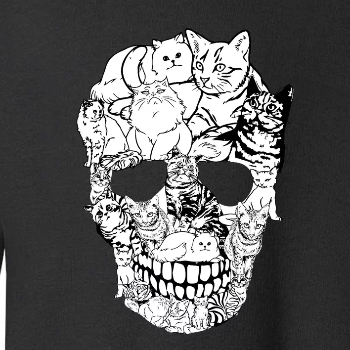 Halloween Cat Skull Kitty Skeleton Costume Skull Cat Toddler Sweatshirt