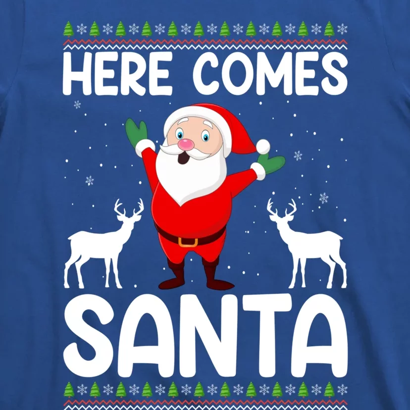 Here Comes Santa Funny Christmas Santa Hat Holiday Season Gift T-Shirt