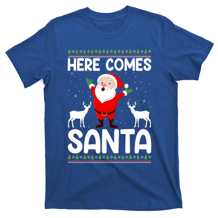 Here Comes Santa Funny Christmas Santa Hat Holiday Season Gift T-Shirt