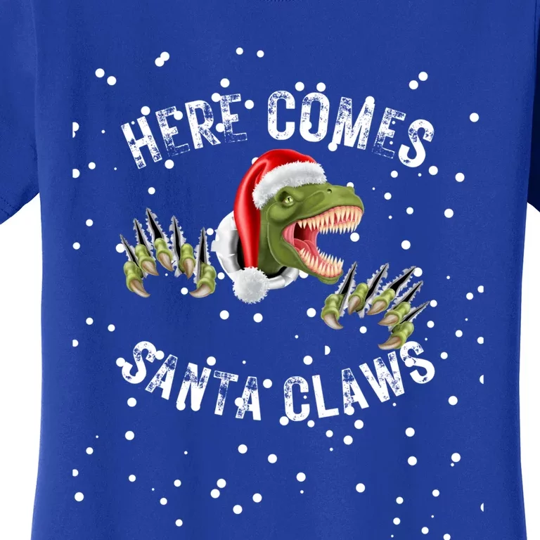 Here Comes Santa Trex Dinosaur Santa Claus Claws Meaningful Gift Women's T-Shirt