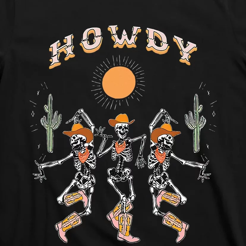 Howdy Cowboy Skeleton Dancing Country Western T-Shirt