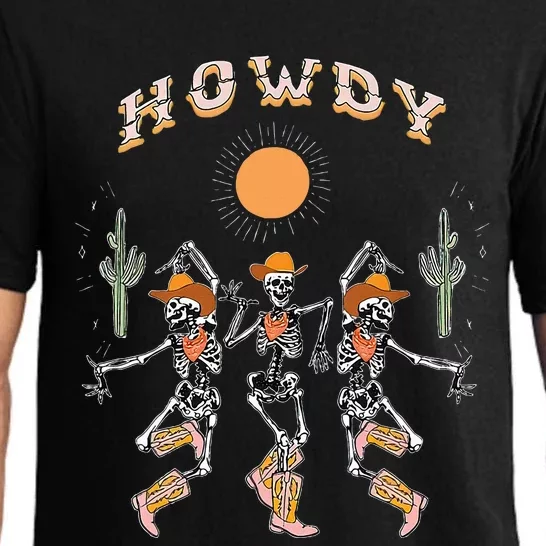 Howdy Cowboy Skeleton Dancing Country Western Pajama Set