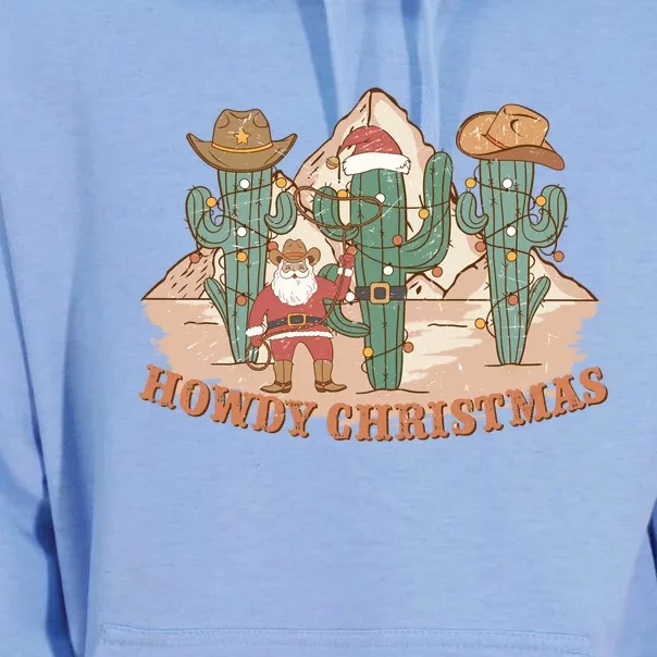 Howdy Christmas Sublimation Funny Cactus Xmas Lights Gift Unisex Surf Hoodie