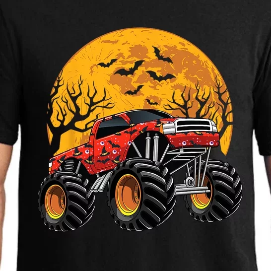 Halloween Costume Spooky Monster Truck Gift Pajama Set