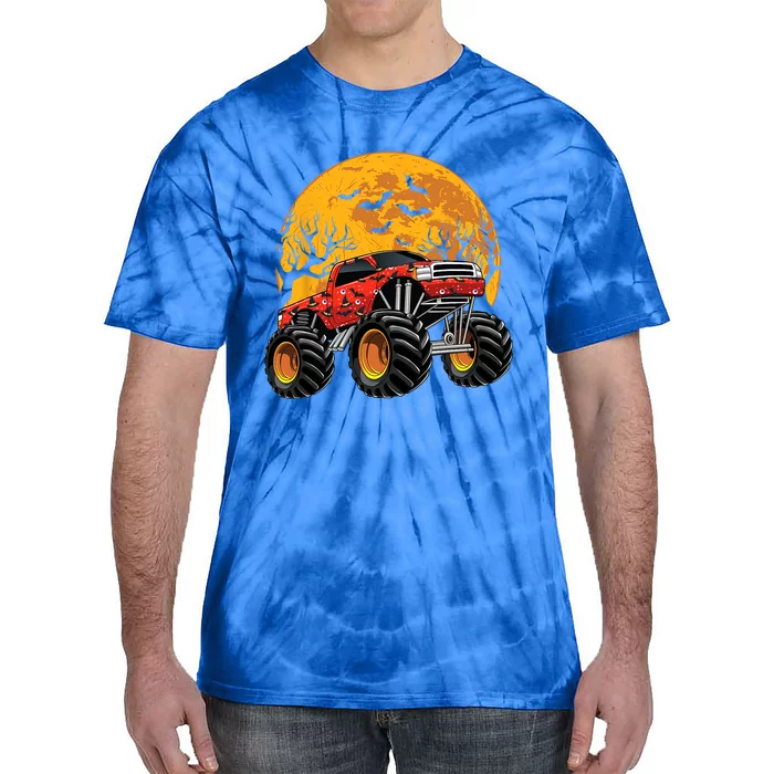 Halloween Costume Spooky Monster Truck Gift Tie-Dye T-Shirt