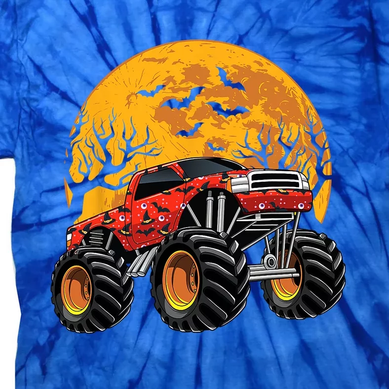 Halloween Costume Spooky Monster Truck Gift Tie-Dye T-Shirt