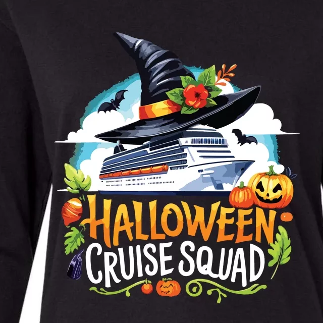 Halloween Cruise Squad Happy Halloween Spooky Pumpkin Cruise Womens Cotton Relaxed Long Sleeve T-Shirt