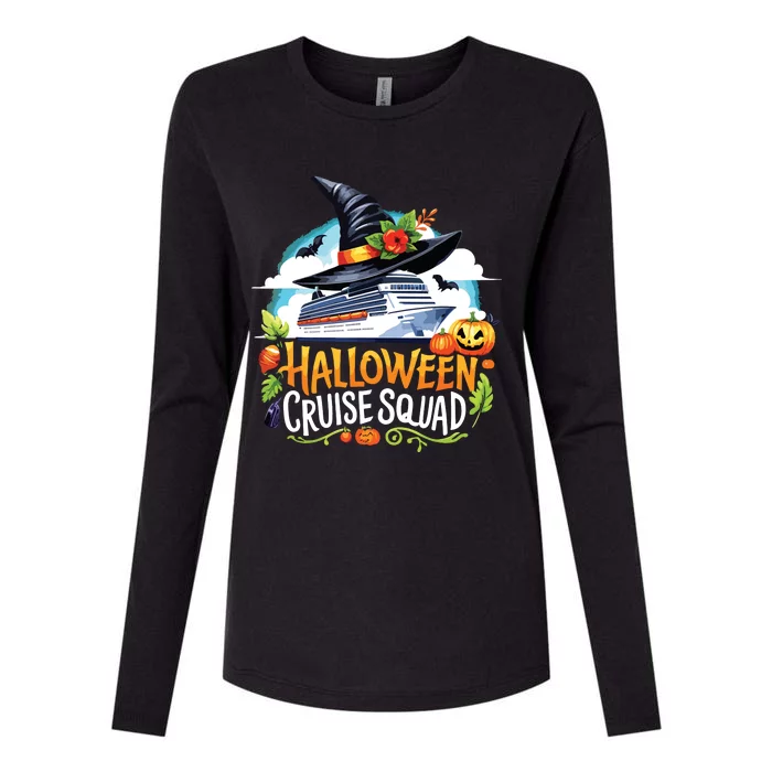 Halloween Cruise Squad Happy Halloween Spooky Pumpkin Cruise Womens Cotton Relaxed Long Sleeve T-Shirt