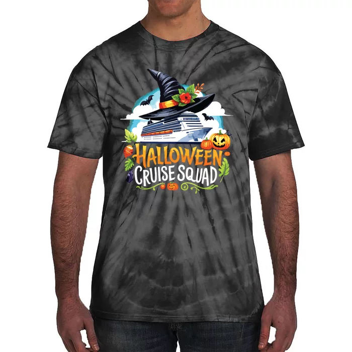 Halloween Cruise Squad Happy Halloween Spooky Pumpkin Cruise Tie-Dye T-Shirt