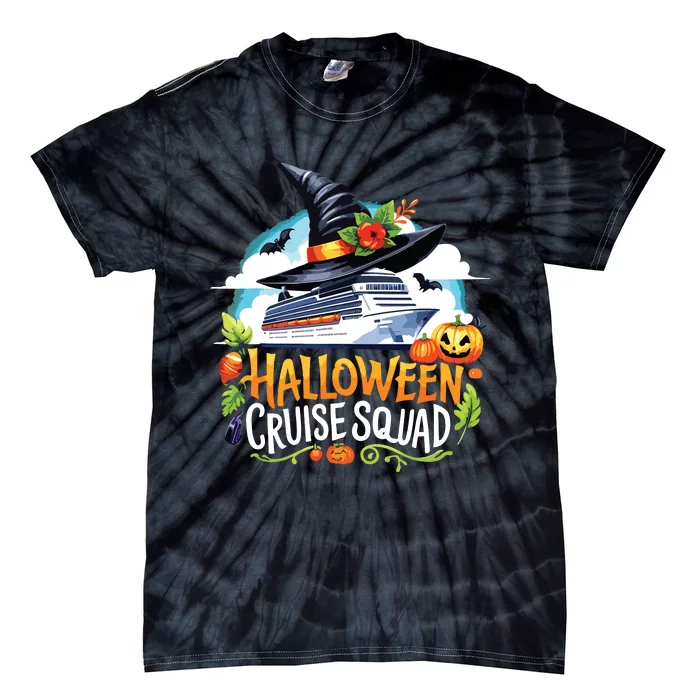 Halloween Cruise Squad Happy Halloween Spooky Pumpkin Cruise Tie-Dye T-Shirt