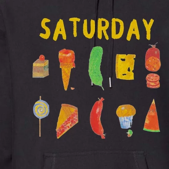 Hungry Caterpillars Saturday Funny Fruit Lover Vegan Premium Hoodie