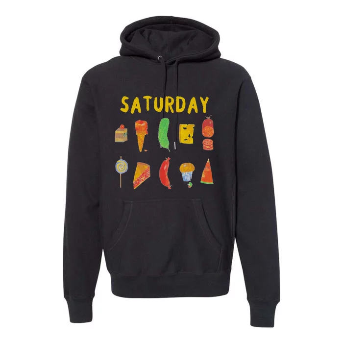 Hungry Caterpillars Saturday Funny Fruit Lover Vegan Premium Hoodie