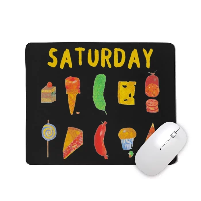 Hungry Caterpillars Saturday Funny Fruit Lover Vegan Mousepad