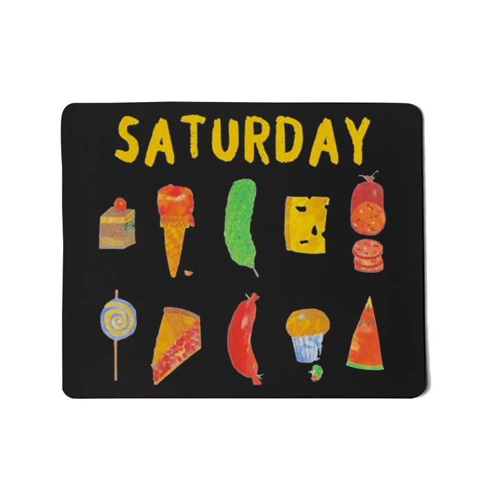 Hungry Caterpillars Saturday Funny Fruit Lover Vegan Mousepad