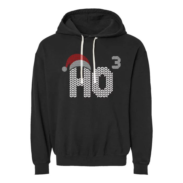 Ho Cubed Shirt Funny Christmas Math Teacher Gift Ho Ho Ho Garment-Dyed Fleece Hoodie