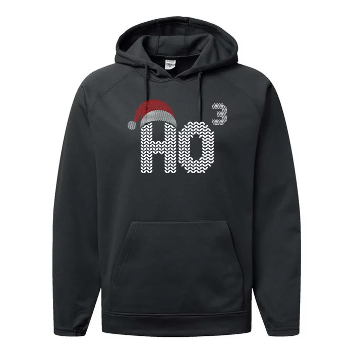 Ho Cubed Shirt Funny Christmas Math Teacher Gift Ho Ho Ho Performance Fleece Hoodie